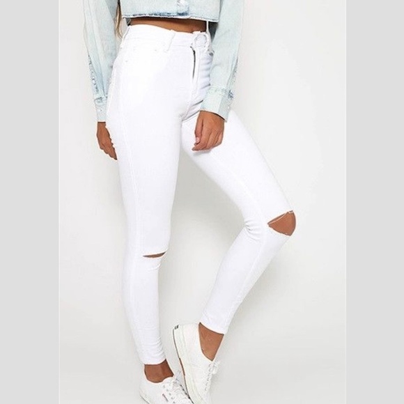 Forever 21 white sculpted high waisted size 30 - Picture 1 of 6